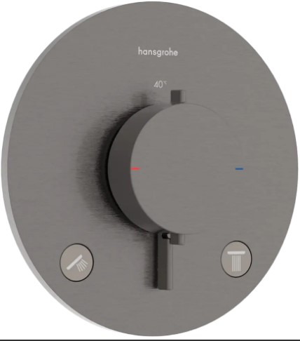 Термостат для душа, встраиваемый, шлиф.черный хром Hansgrohe Ecostat Comfort S 33715340 — фото 1