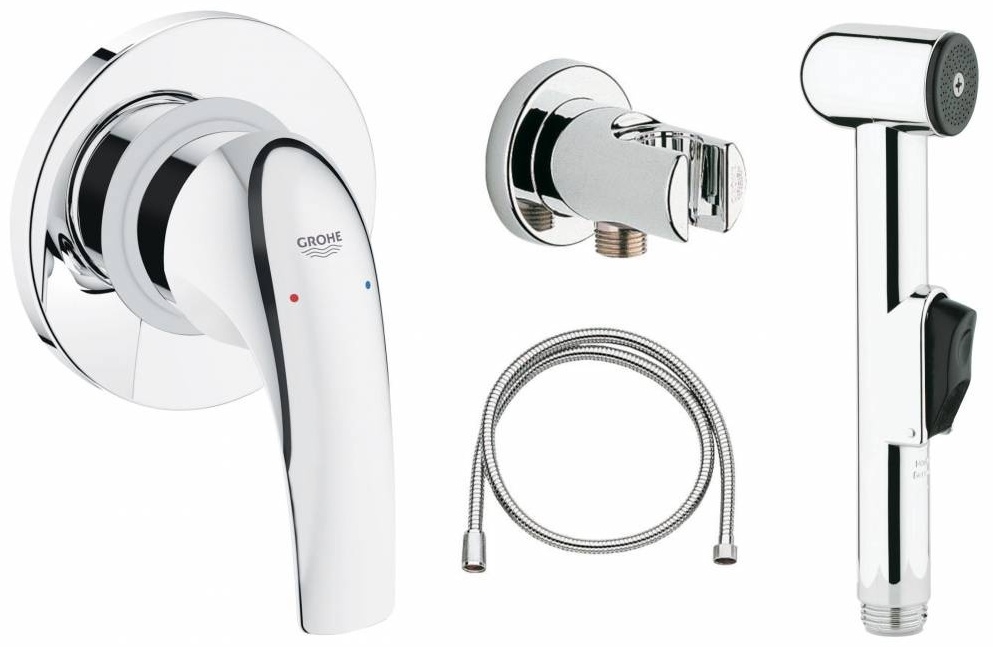 123072 *Набор с гигиеническим душем GROHE BauCurve, хром — фото 1