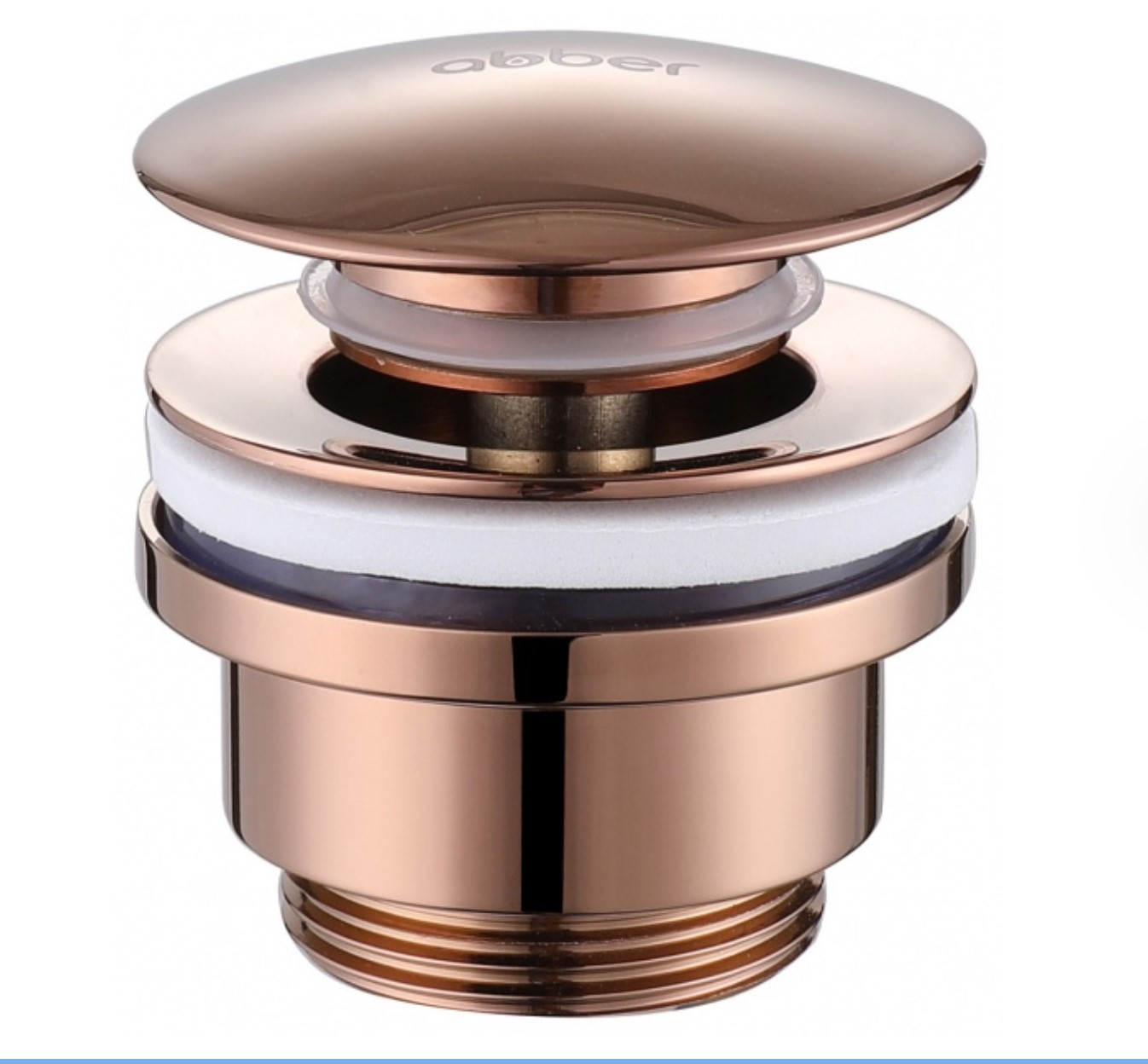 Донный клапан ABBER AF0011RG без перелива, клик-клак, розовое золото
