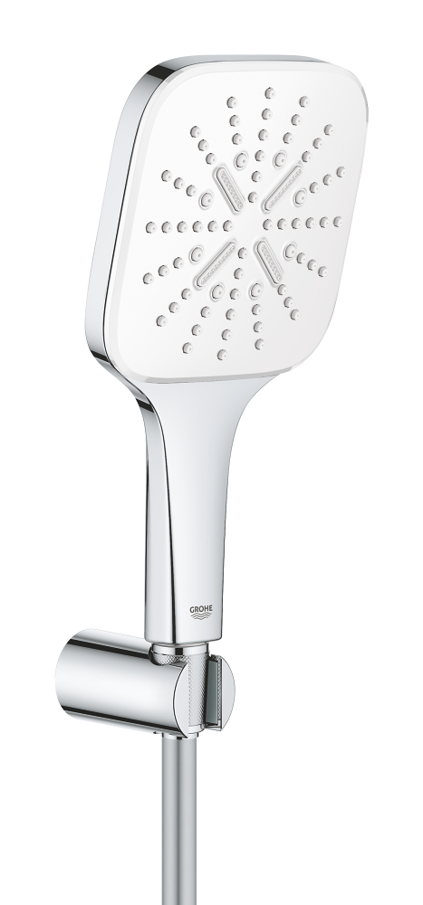 RainShower SmartActive 130 Душевой набор: ручной душ Cube, 3 режима струи, 9.5 л/мин, шланг 1500 мм, цвет: Белая Луна — фото 1