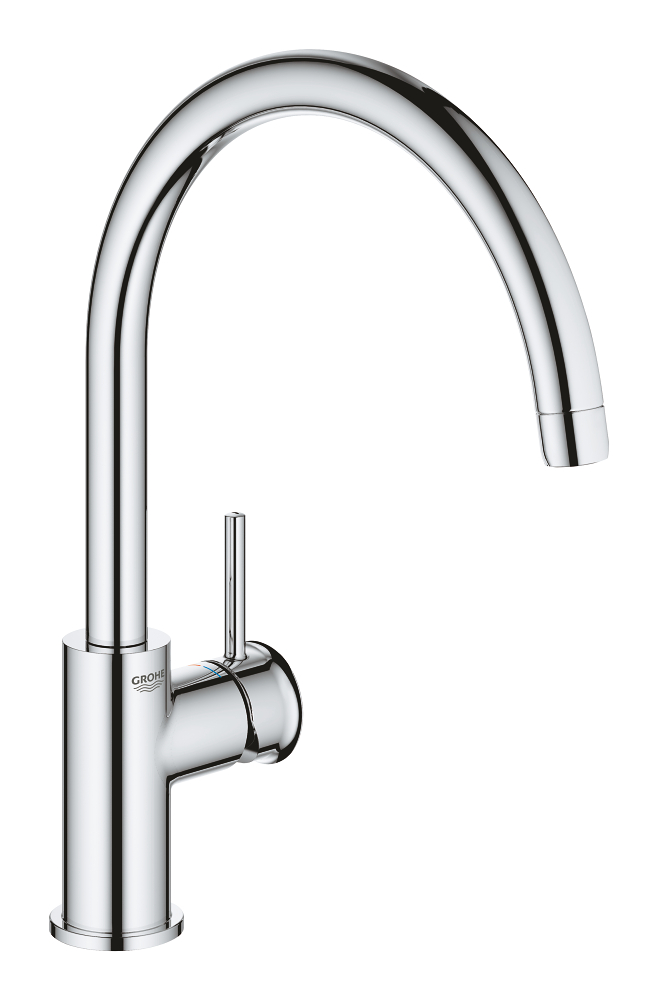 BauClassic Смеситель для мойки с высоким C-образным изливом (картридж 28мм) — фото 1