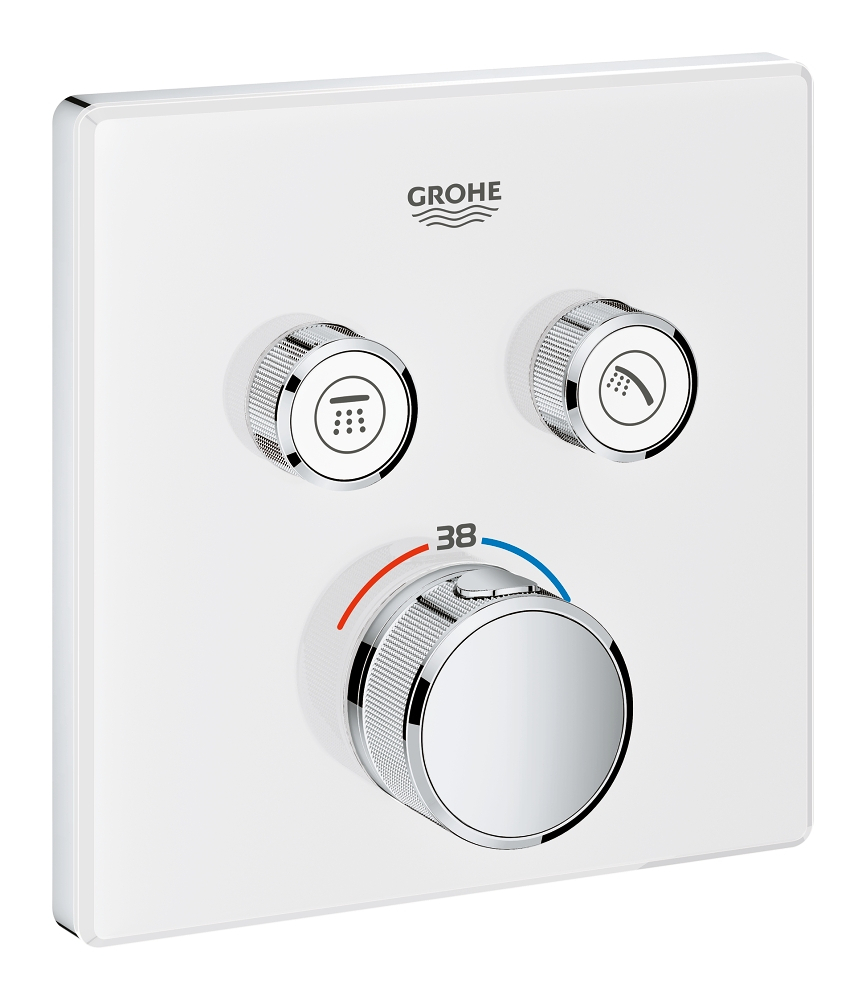 Grohtherm SmartControl Термостат для ванны/душа, комплект верхней монтажной части для Rapido SmartBox 35 600 000, квадратная розетка, 2 кнопки управле
