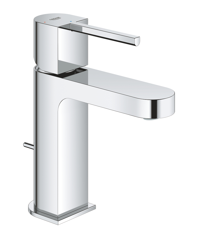 Plus Смеситель однорычажный для раковины со сливным гарнитуром, с GROHE SilkMove® ES с энергосберегающей функцией (подача холодной воды при центральном положении рычага), S-Size — фото 1