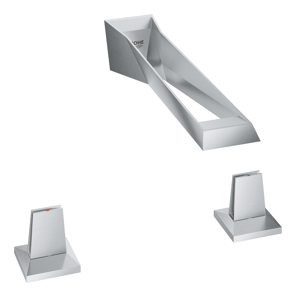 Allure Brilliant Icon 3D Смеситель для раковина на 3 отверстия, с двумя рукоятками, настенный монтаж — фото 1