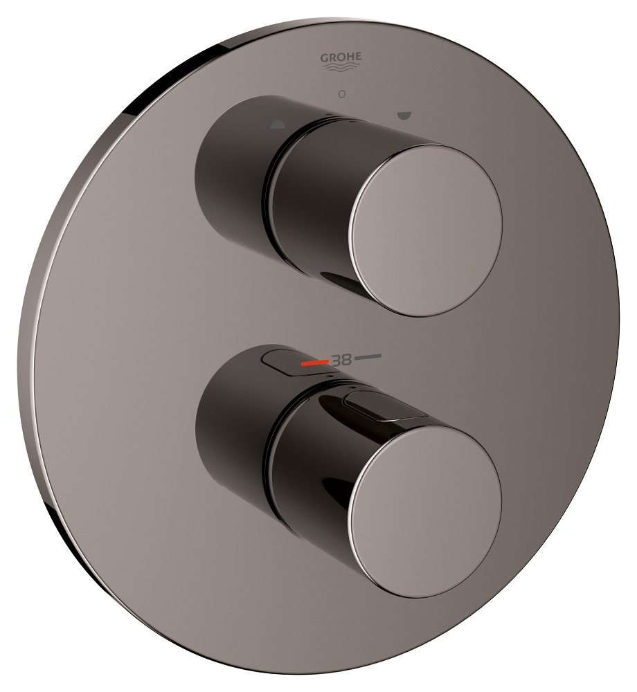 Grohtherm 3000 Cosmopolitan Термостат для ванны, комплект верхней монтажной части для 35 500, цвет: темный гарфит, глянец — фото 1