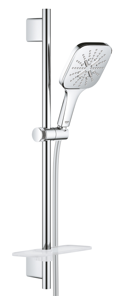 RainShower SmartActive 130 Душевой гарнитур: ручной душ Cube, 3 режима струи, душевая штанга 600 мм, полочка
