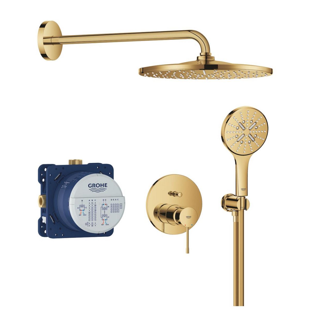 Essence OHM Набор для душа: однорычажный смеситель на 2 положения (24 167), GROHE Rapido SmartBox(35 604), Rainshower Mono 310, Rainshower SmartActive