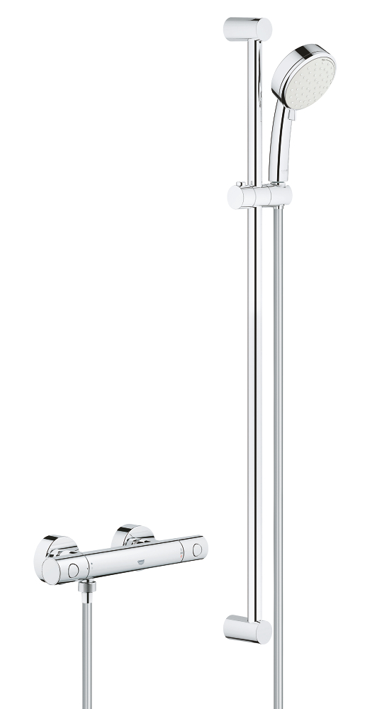 Grohtherm 800 Cosmopolitan Термостат для душа внешнего монтажа + Душевой гарнитур Tempesta Cosmopolitan, 2 режима струи, душевая штанга 900 мм — фото 1