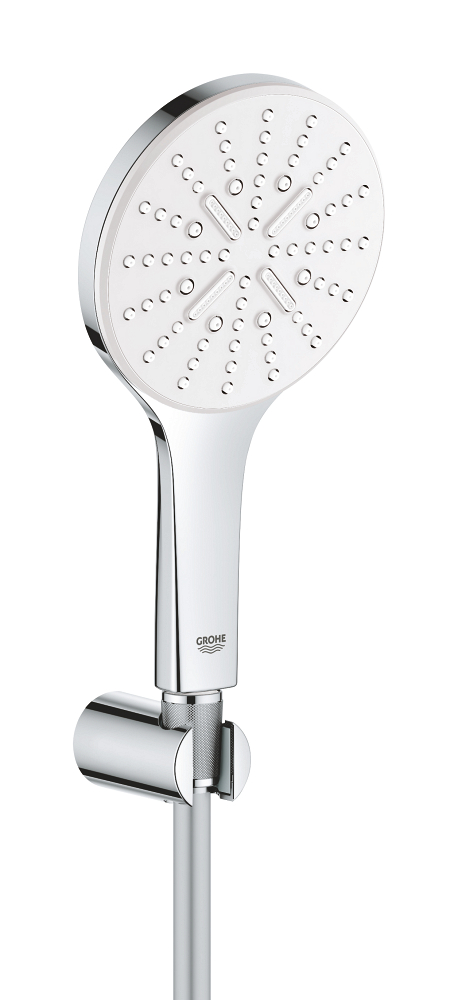 RainShower SmartActive 130 Душевой набор: круглый ручной душ, 3 режима струи, 9.5 л/мин, шланг 1500 мм, цвет: Белая Луна — фото 1