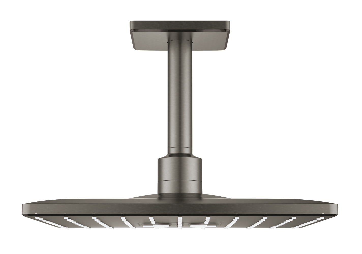 Rainshower 310 SmartActive Cube Набор: верхний душ 310, квадратный, 2 режима струи + потолочный душевой кронштейн 142 мм, цвет: темный графит, матовый — фото 1