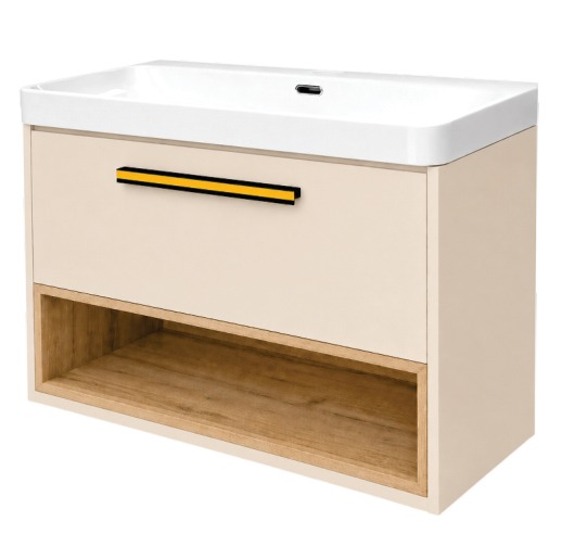 Тумба подвесная LAMIS CAPETOWN CRAFT 900мм чёрный / слоновая кость — фото 1