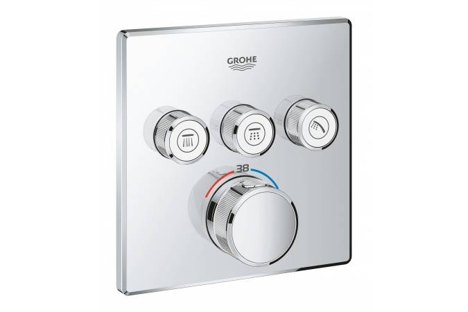 29126000 *Внешняя часть смесителя GROHE Grohtherm SmartControl на 3 выхода, хром