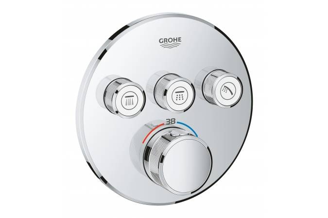 29121000 *Внешняя часть смесителя GROHE Grohtherm SmartControl на 3 выхода, хром