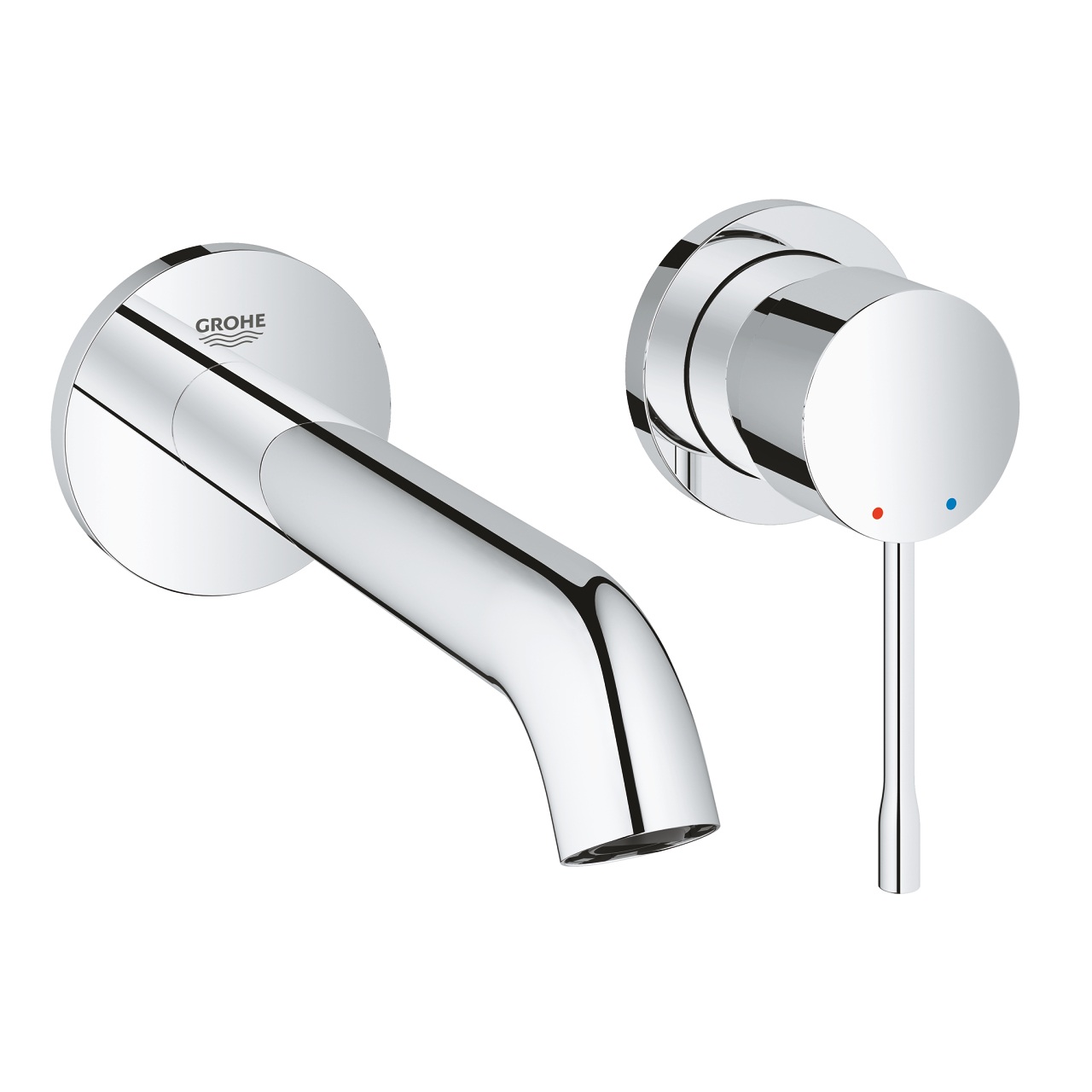 19408001 *Внешняя часть смесителя для раковины GROHE Essence+ на 2 отверстия (вынос 183 мм), хром
