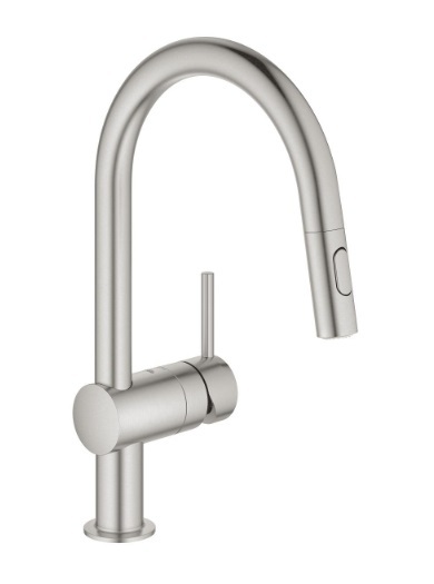 32321DC2 *Смеситель для мойки GROHE Minta с выдвижным изливом, суперсталь