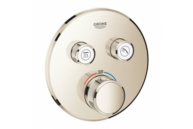 29119BE0 Внешняя часть смесителя GROHE Grohtherm SmartControl на 2 выхода, никель глянец