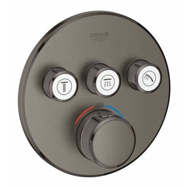 29121AL0 *Внешняя часть смесителя GROHE Grohtherm SmartControl на 3 выхода, темный графит матовый