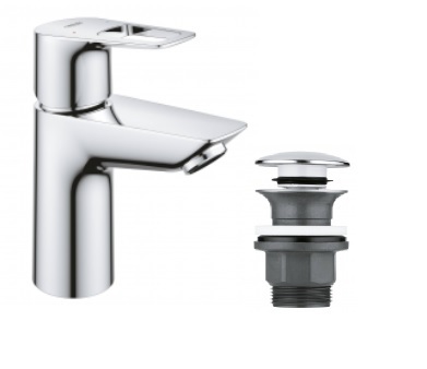 23878001 *Смеситель для раковины GROHE BauLoop с нажимным донным клапаном, S, хром