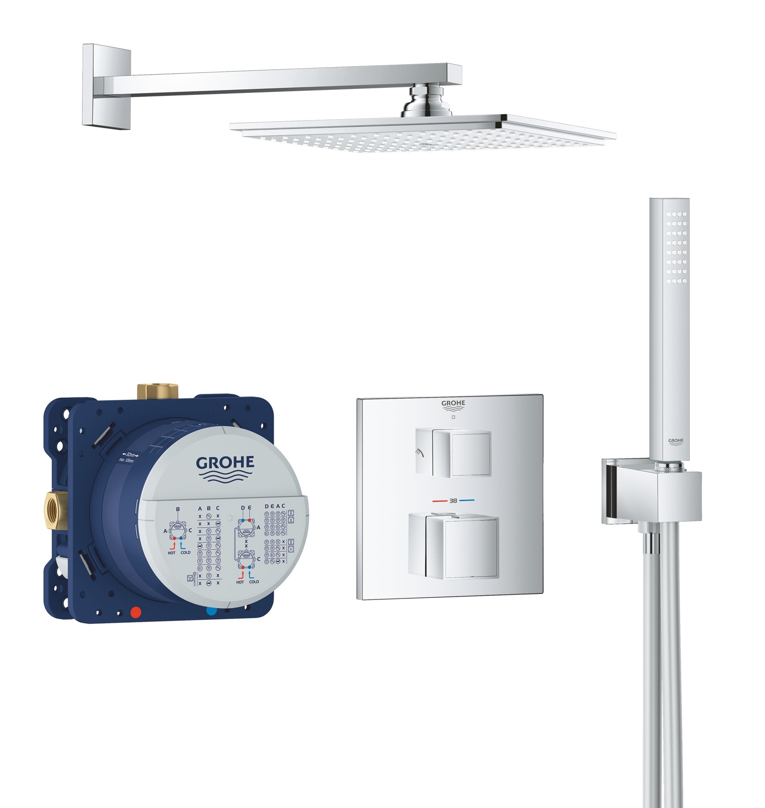 34741000 Набор для комплектации душа GROHE Grohtherm Cube Allure 230, хром
