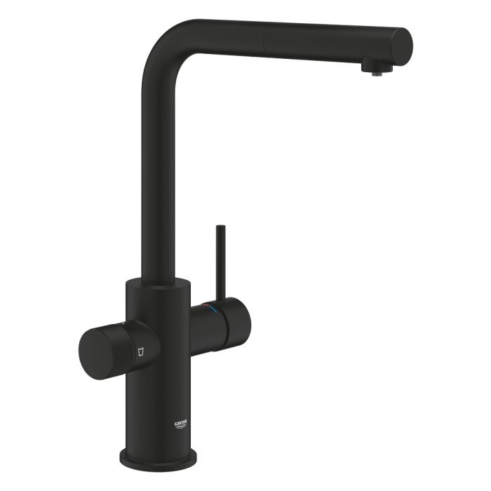 30590KF0 Смеситель для мойки GROHE Blue Pure Minta с выдвижным изливом, фантомный чёрный