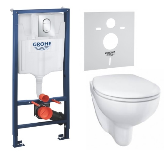 36500000 GROHE Rapid SL,5-1,Инсталляция с подвесным унитазом Bau Ceramic, панель Arena Cosmopolitan