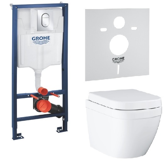 36501000 GROHE Rapid SL,5-1,Инсталляция с подвесным унитазом Euro ceramic, панель Arena Cosmopolitan