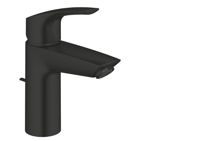 239222433 *Смеситель для раковины GROHE Eurosmart с нажимным донным клапаном, S-size, черный матовый