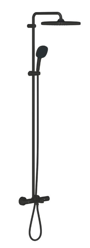 266912431 *Душевая система GROHE Tempesta System 250 CUBE, с термостатом для ванны, матовый черный
