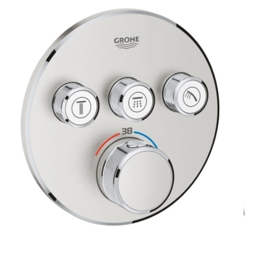 29121DC0 *Внешняя часть смесителя GROHE Grohtherm SmartControl на 3 выхода, суперсталь