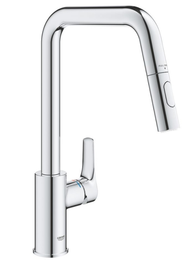 30619000 Смеситель для мойки GROHE Eurosmart, U-образный излив, выдвижной, хром