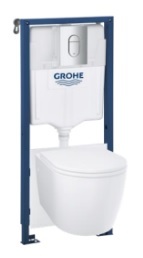 103849SH00 *GROHE Rapid SL,5-1,Инсталляция с подвесным унитазом Bau ceramic,панель Arena Cosmo