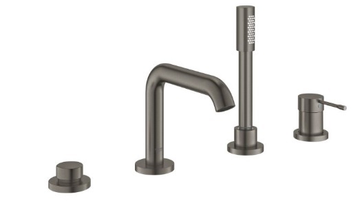 25251AL1 Смеситель для борт ванны GROHE Essence на 4 отверстия, темный графит матовый