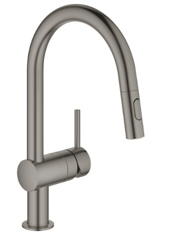 32321AL2 *Смеситель для мойки GROHE Minta с выдвижным изливом, темный графит матовый