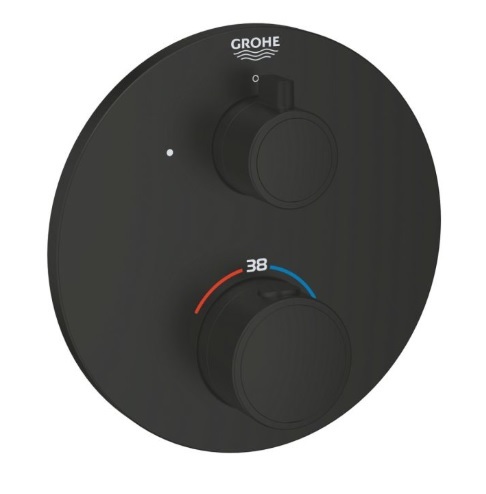1022122430 *Внешняя часть смесителя GROHE Grohtherm на 1 выход, матовый чёрный