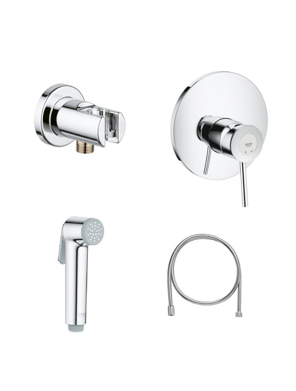 129186 *Набор с гигиеническим душем GROHE BauClassic, хром