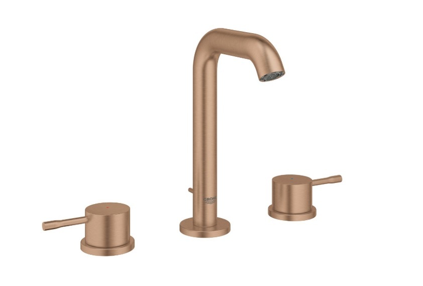 20296DL1 *Смеситель для раковины GROHE Essence на 3 отверстия с донным клапаном, теплый закат мат